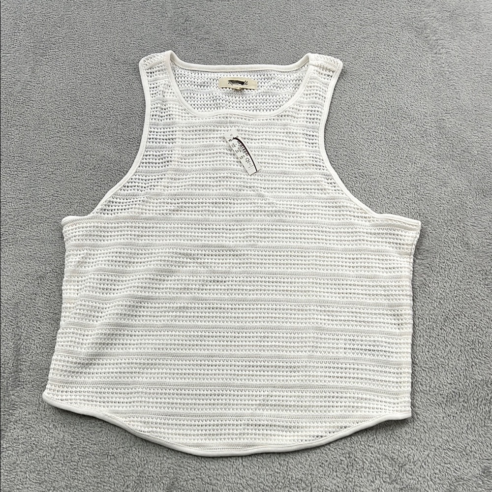 Madewell White Crochet Tank Top